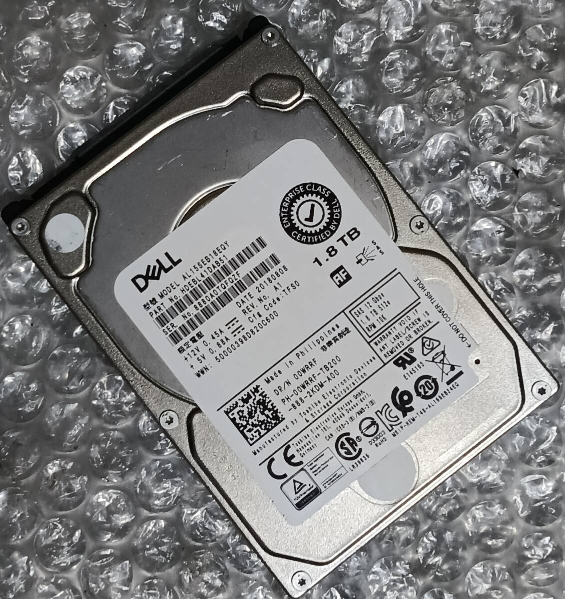【中古パーツ】 2.5インチ DELL AL15SEB18EQY 10K 1.8TB SAS HDD 正常/健康品 ■SAS3193拍卖
