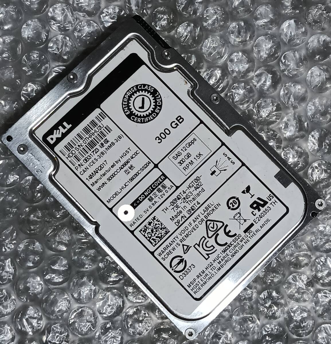 【中古パーツ】 2.5インチ DELL HUC156030CSS204 15K 300GB SAS HDD 正常/健康品 ■SAS3181拍卖