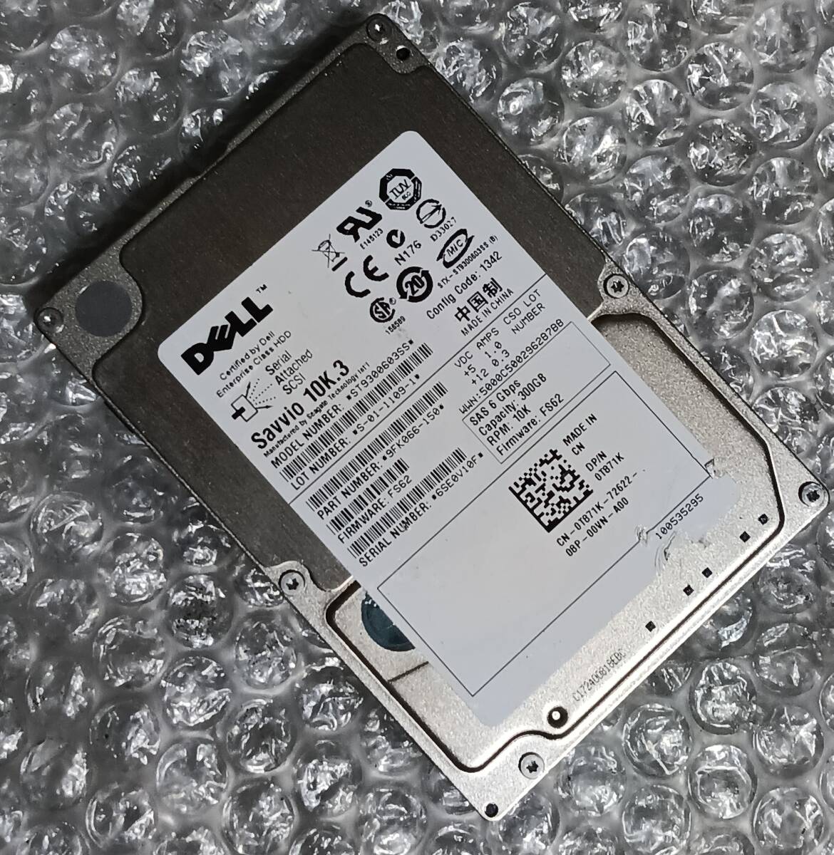 【中古パーツ】 2.5インチ DELL ST9300603SS 10K 300GB SAS HDD 正常/健康品 1台■ SAS3163拍卖