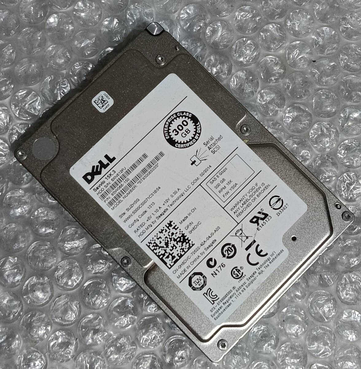 【中古パーツ】 2.5インチ DELL ST9300653SS 15K 300GB SAS HDD 正常/健康品 1台■ SAS3146拍卖