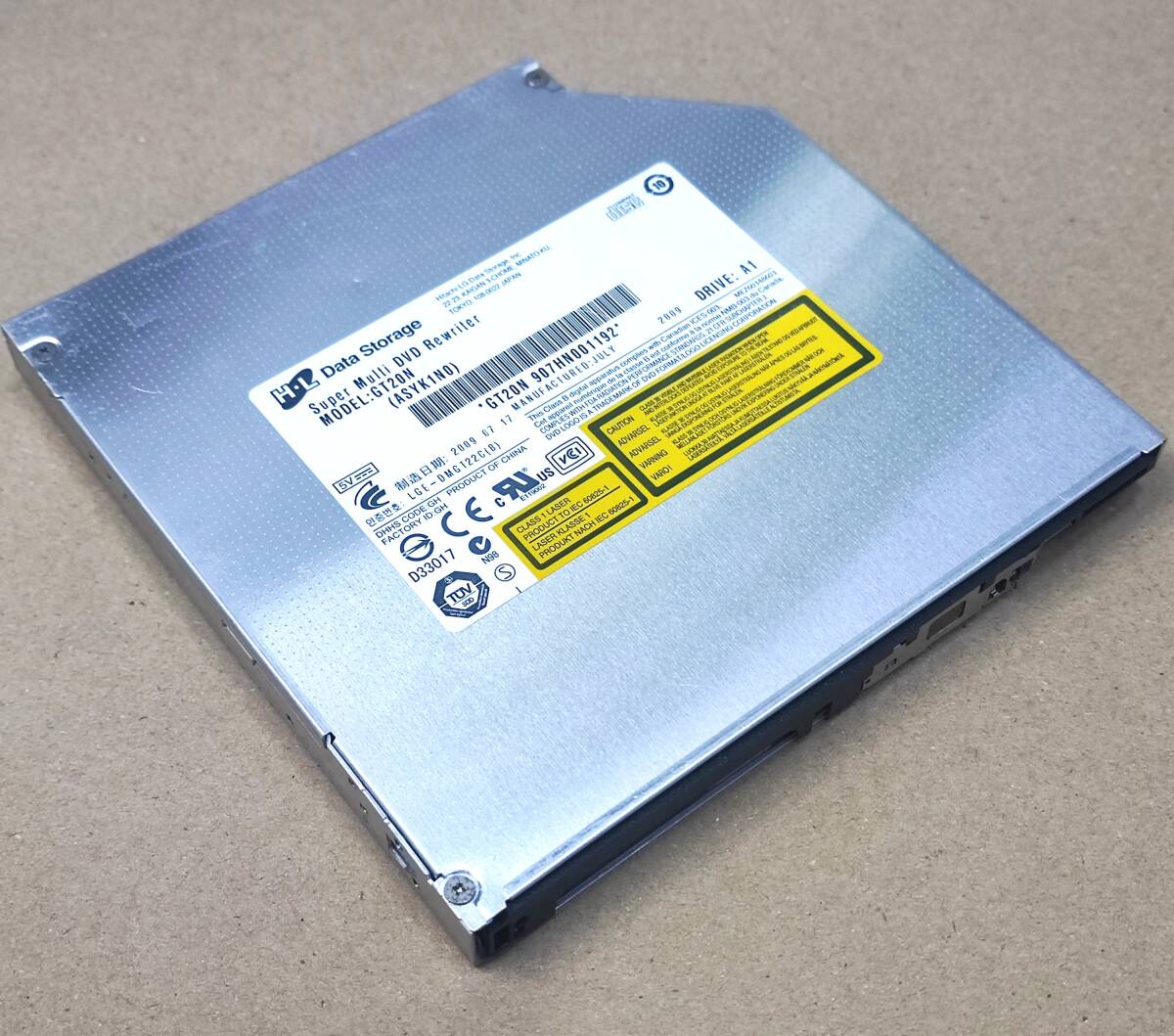 【中古パーツ】複数可 DVDドライブ ノートパソコン用 内蔵DVDスーパーマルチ 厚さ12.7mm SATA RW■GT20N ベゼル無し拍卖