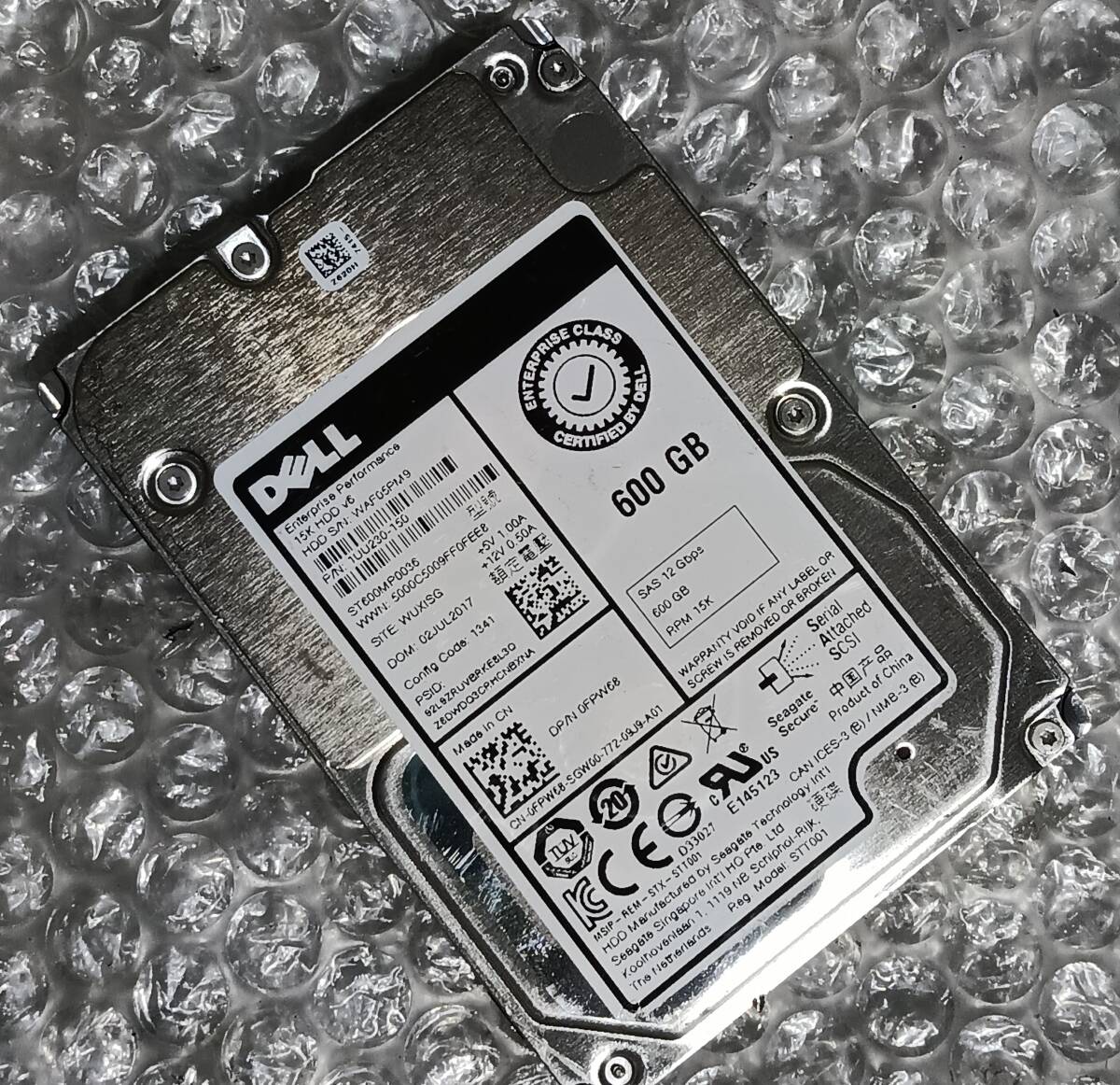 【中古パーツ】 2.5インチ DELL ST600MP0036 15K 600GB SAS HDD 正常/健康品 1台■ SAS3157拍卖