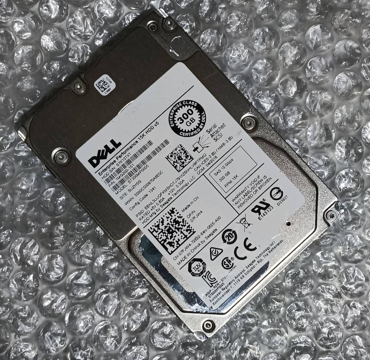 【中古パーツ】 2.5インチ DELL ST300MP0005 15K 300GB SAS HDD 正常/健康品 1台■ SAS3174拍卖