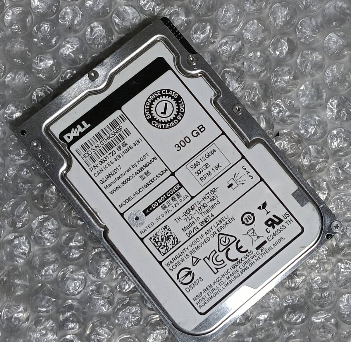 【中古パーツ】 2.5インチ DELL HUC156030CSS204 15K 300GB SAS HDD 正常/健康品 1台■ SAS3165拍卖