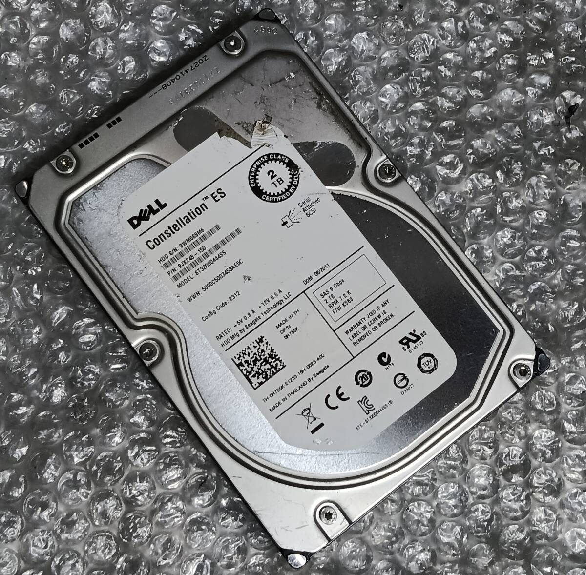 【中古パーツ】 3.5インチ DELL ST32000444SS 7.2K 2TB SAS HDD 正常/健康品 ■SAS3217拍卖