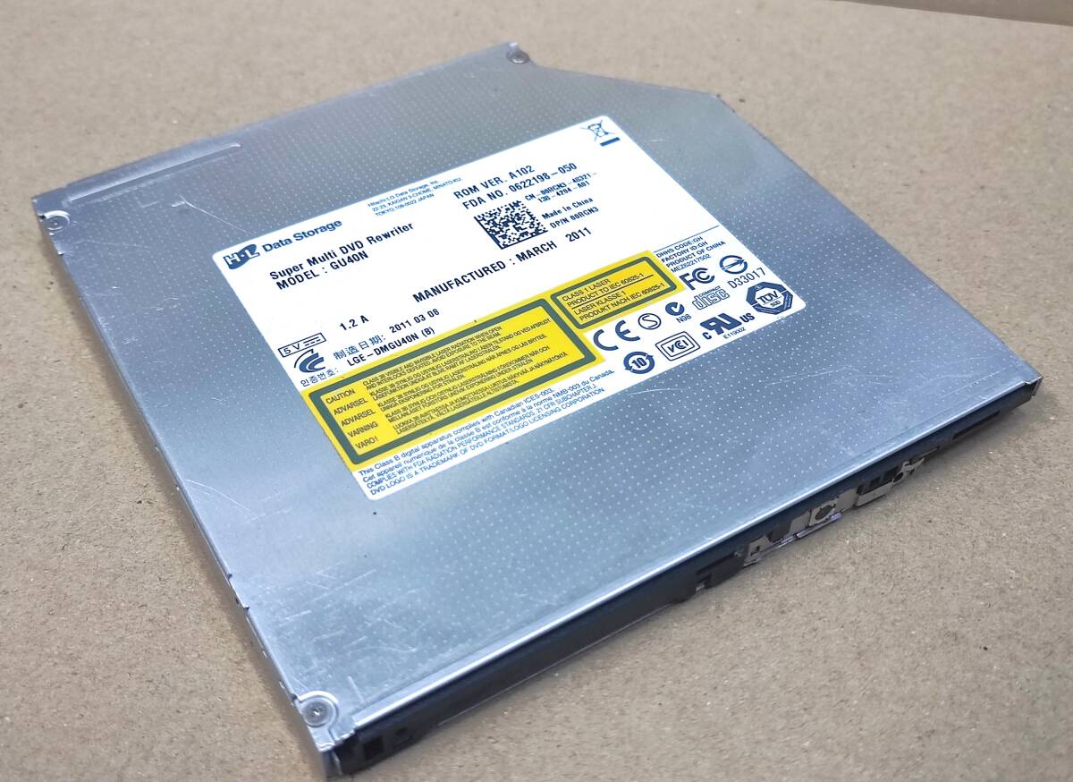 【中古パーツ】複数可 DVDドライブ ノートパソコン用 内蔵DVDスーパーマルチ 厚さ9.5mm SATA RW■GU40N ベゼル無し拍卖