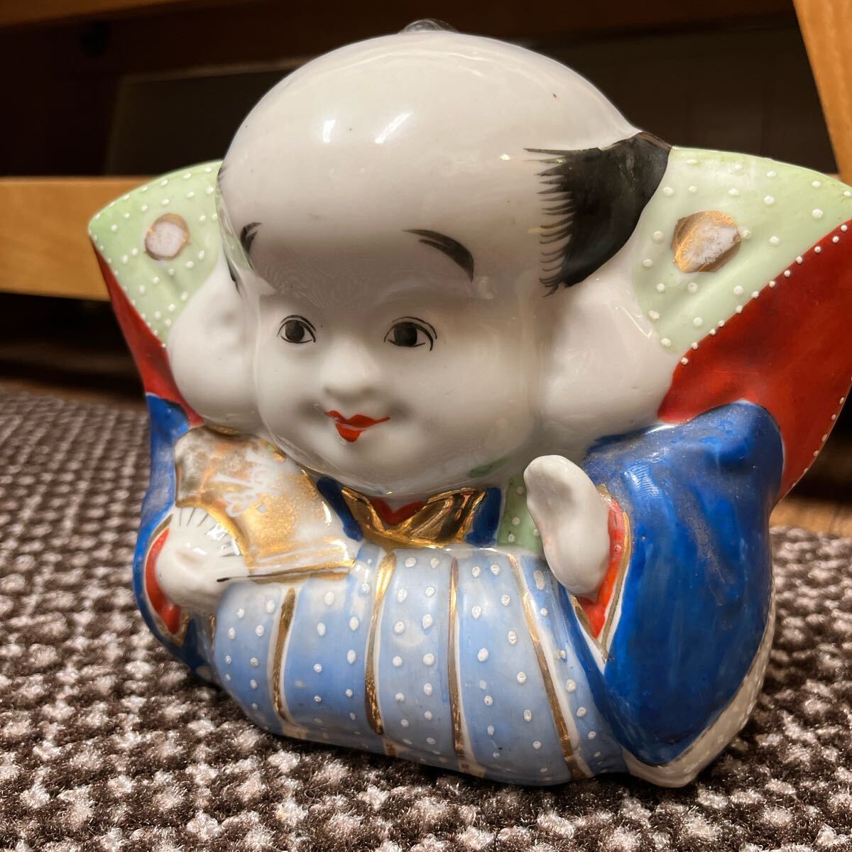 縁起良!大正〜昭和初期頃 開運福助人形 置物 超レトロ インテリア 陶器拍卖