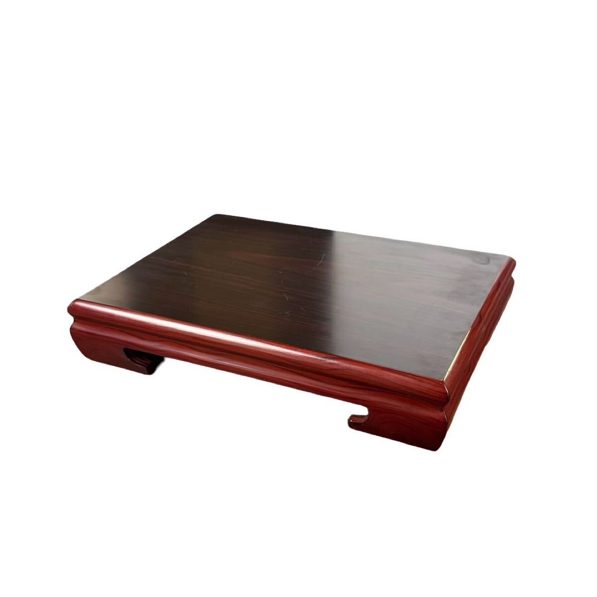 唐木 花台 巻足 香炉台 盆栽台 平卓 床間 床間飾り 飾り台 置台 和室 和モダン 茶室 茶道具 華道具 木工芸 31×23cm■兵庫県姫路市発 L0拍卖