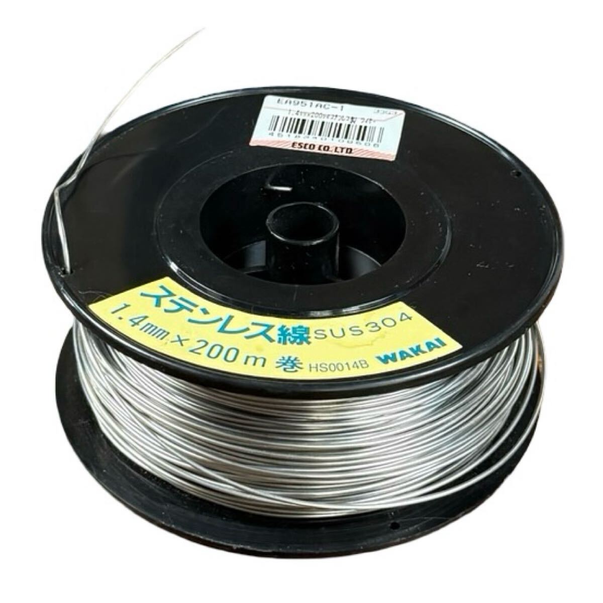未使用/残3kg■若井産業 WAKAI ステンレス線 ワイヤー 1.4mm SUS304 HS0014B 電工 設備 ボビン巻 ESCO EA951AC-1■兵庫県姫路市発 B3拍卖