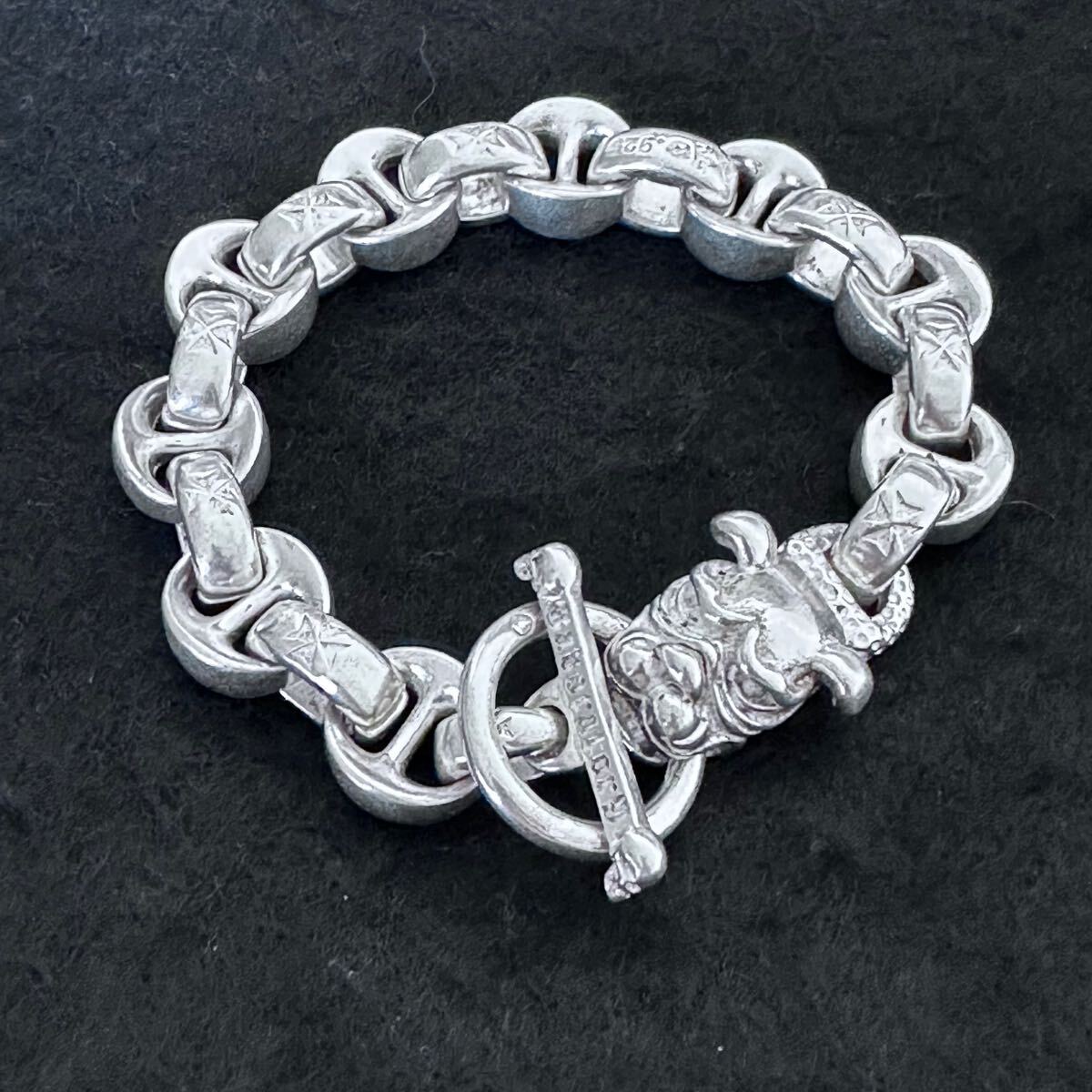 80sヴィンテージ メキシカンチェーン ドッグブレスレットシルバー925拍卖