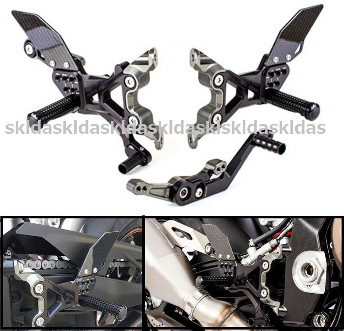 1セット限定特価 BMW S1000RR M1000RR アジャスタブル バックステップ 2019~2023 カーボンヒールガード 6ポジション拍卖