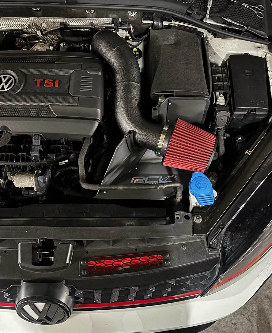 1セット限定 特価 VW ゴルフ 7 MK7 GTi GTi TCR 断熱版付き 2.0TSI エアクリーナー エアインテーク アルミパイピング 2013~2021 レッド拍卖