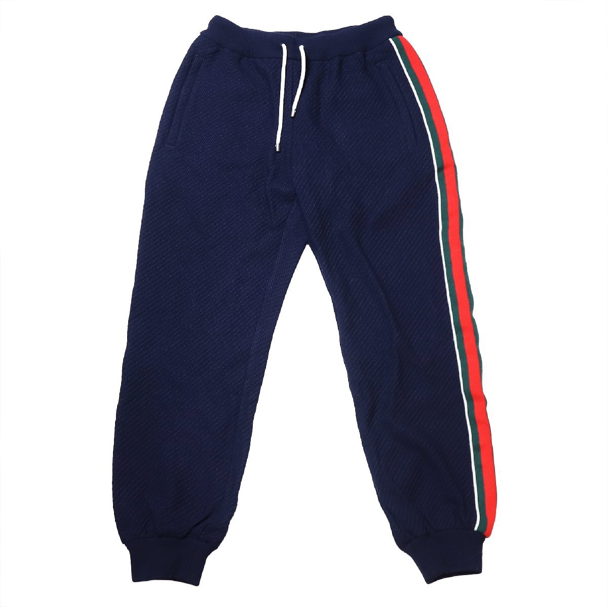 中古良品 グッチ ジョギングパンツ GGジャガード シェリーライン GGワッペン ネイビー 673329 XJDUW拍卖