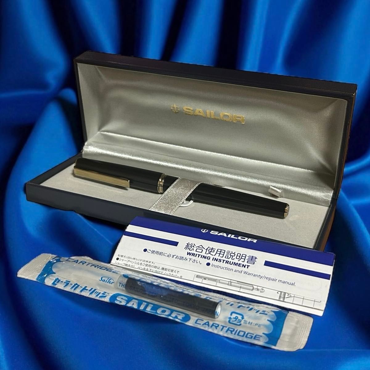 箱付き セーラー SAILOR 万年筆 筆記具 ペン ブラック ゴールド 黒 金拍卖