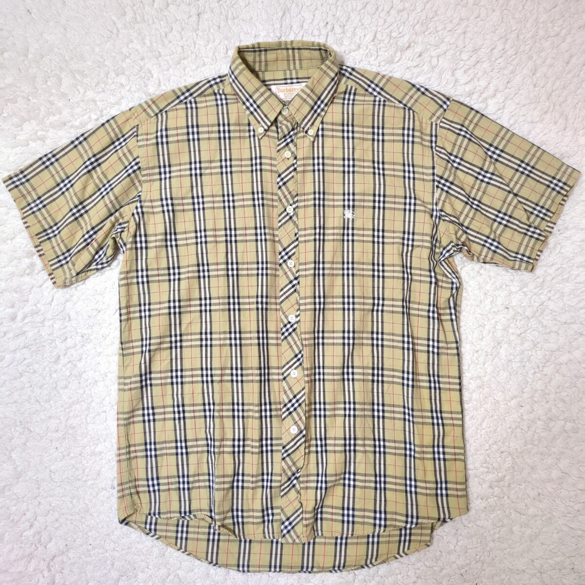 BURBERRYS バーバリーズ半袖BDシャツ ノバチェックメンズ Lサイズ ヴィンテージ アイコニック ホースロゴ 刺繍拍卖