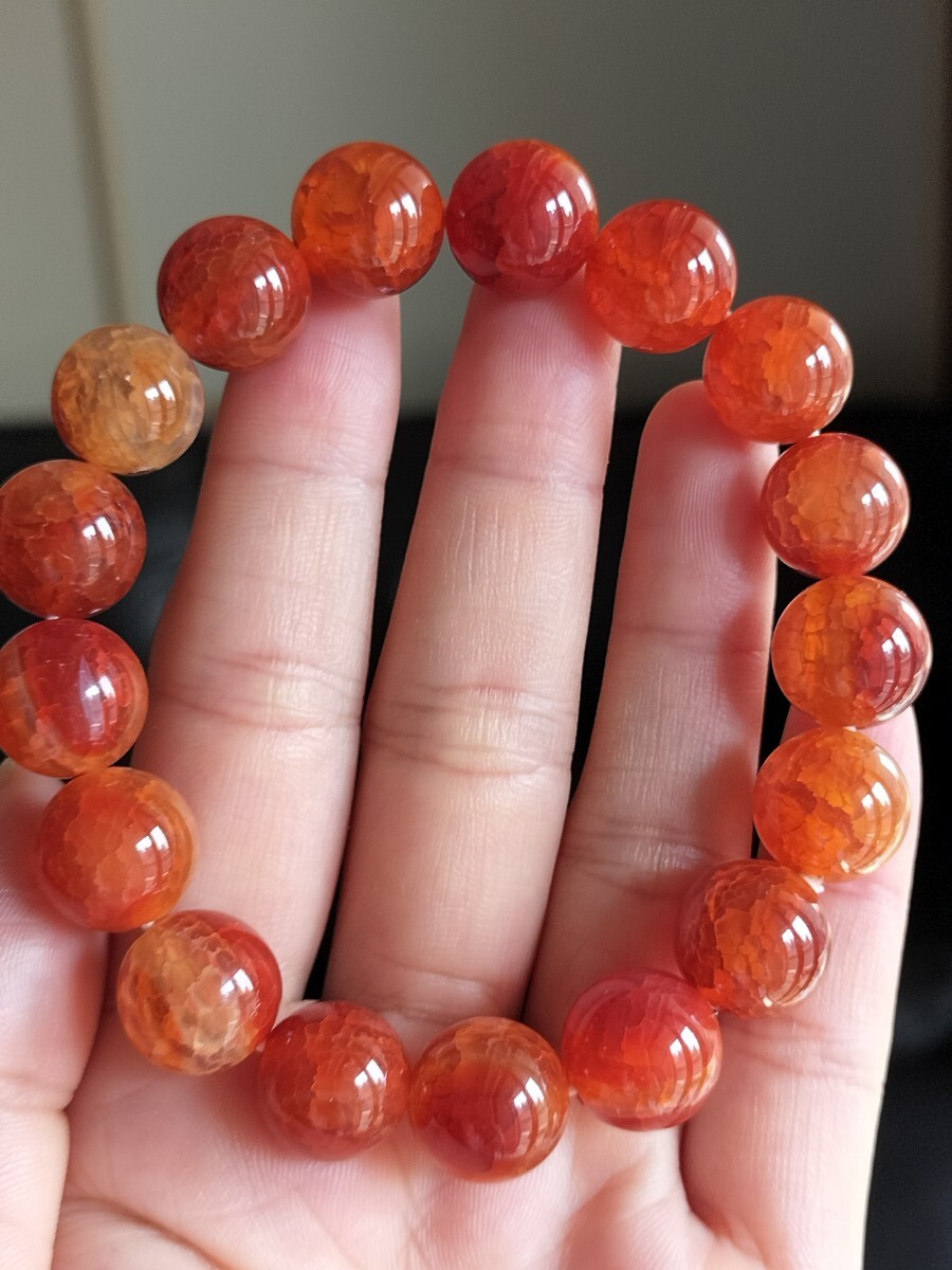 龍紋瑪瑙 天然石  赤メノウ パワーストーン ブレスレット 12mm拍卖
