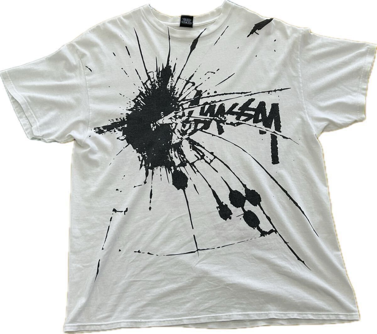 最終USA製 Old Stussy Both Overprint Shattered T-Shirt オールドステューシー ビンテージTシャツ Vintage ストリート古着 XL 両面拍卖