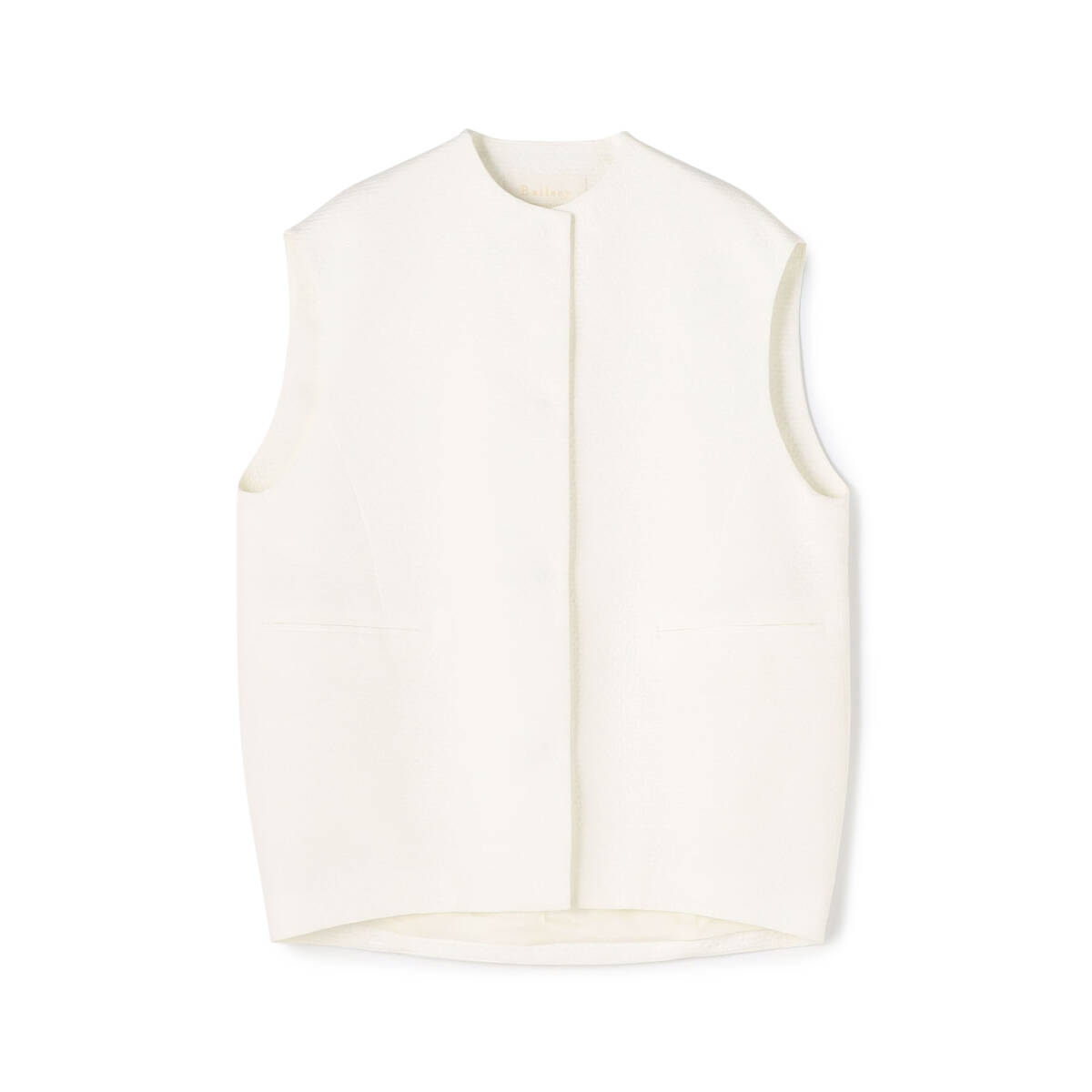 2024SS トゥモローランド【BALLSEY ボールジィ】ピンドットマトラッセ コクーンジレ ホワイト白 ノースリーブ ノーカラーベスト拍卖