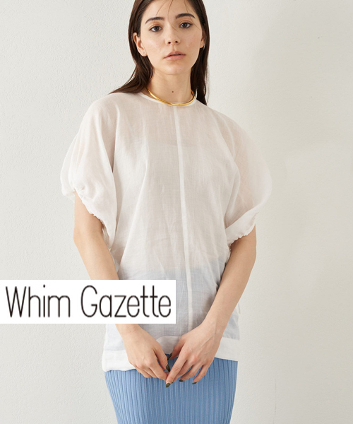 定1.8万【ウィムガゼット Whim Gazette】ラミードロストスリーブプルオーバー リネン麻 ボリュームスリーブ コクーンスリーブ ブラウス 拍卖