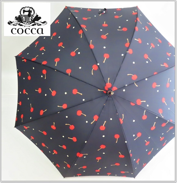 ◆cocca 傘 未使用◆百貨店◆チェリードット ネイビー◆拍卖