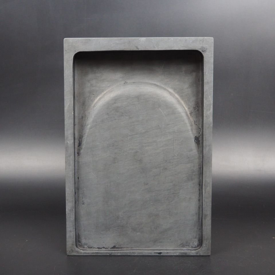 【金富士】古い歙州硯 羅紋硯 25×17×3.7cm 3.3kg 文房四宝 検/眉文唐物中国古玩骨董墨和紙文房具硯筆三星紅星古墨和紙拍卖