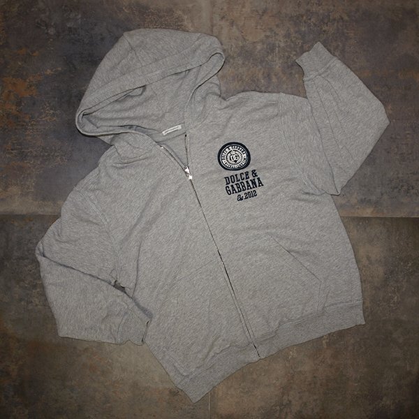 DOLCE&GABBNA◇ドルチェ&ガッバーナ・子ども用ジップアップパーカー◇グレー系 7/8サイズ120-131cm 美品拍卖