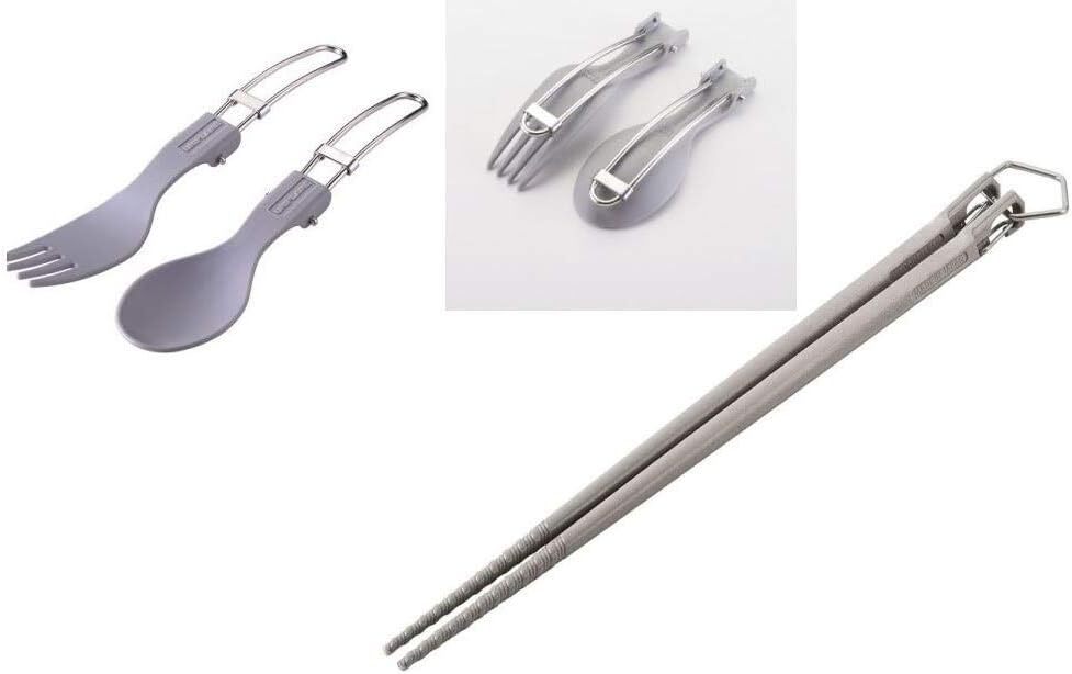 日本製 UNIFLAME ユニフレーム カラカト & カラ箸 グレー色 (1人分) セット 携帯フォークスプーン 登山用 軽量 コンパクト 衛生的拍卖