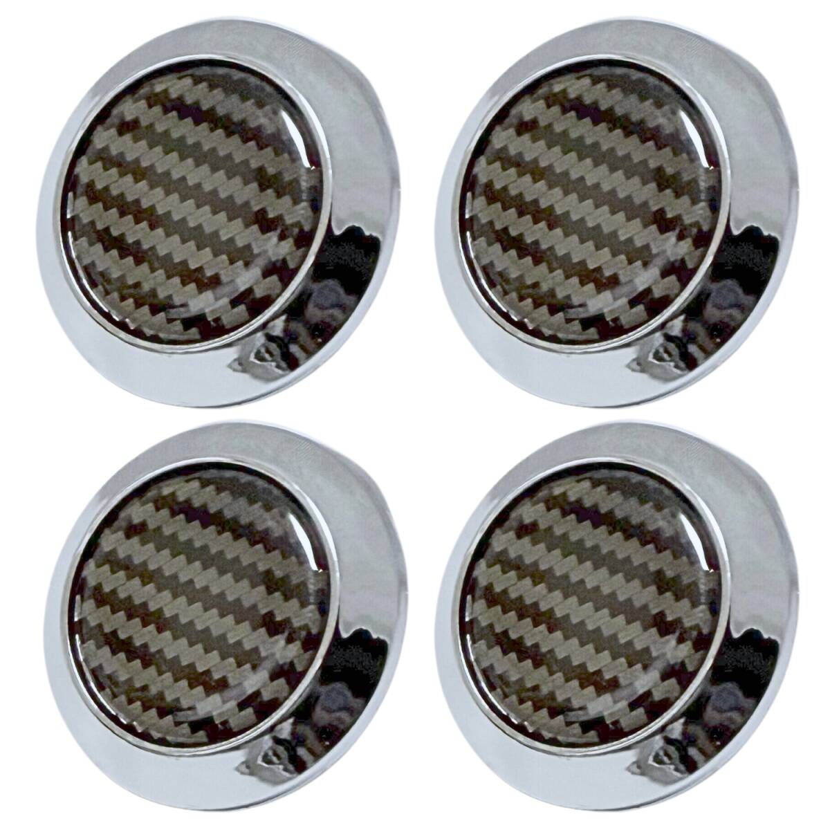 ホイール センター キャップ 60mm 64mm 鉄チン ステッカー ハブ 4枚セット シルバーxカーボン拍卖