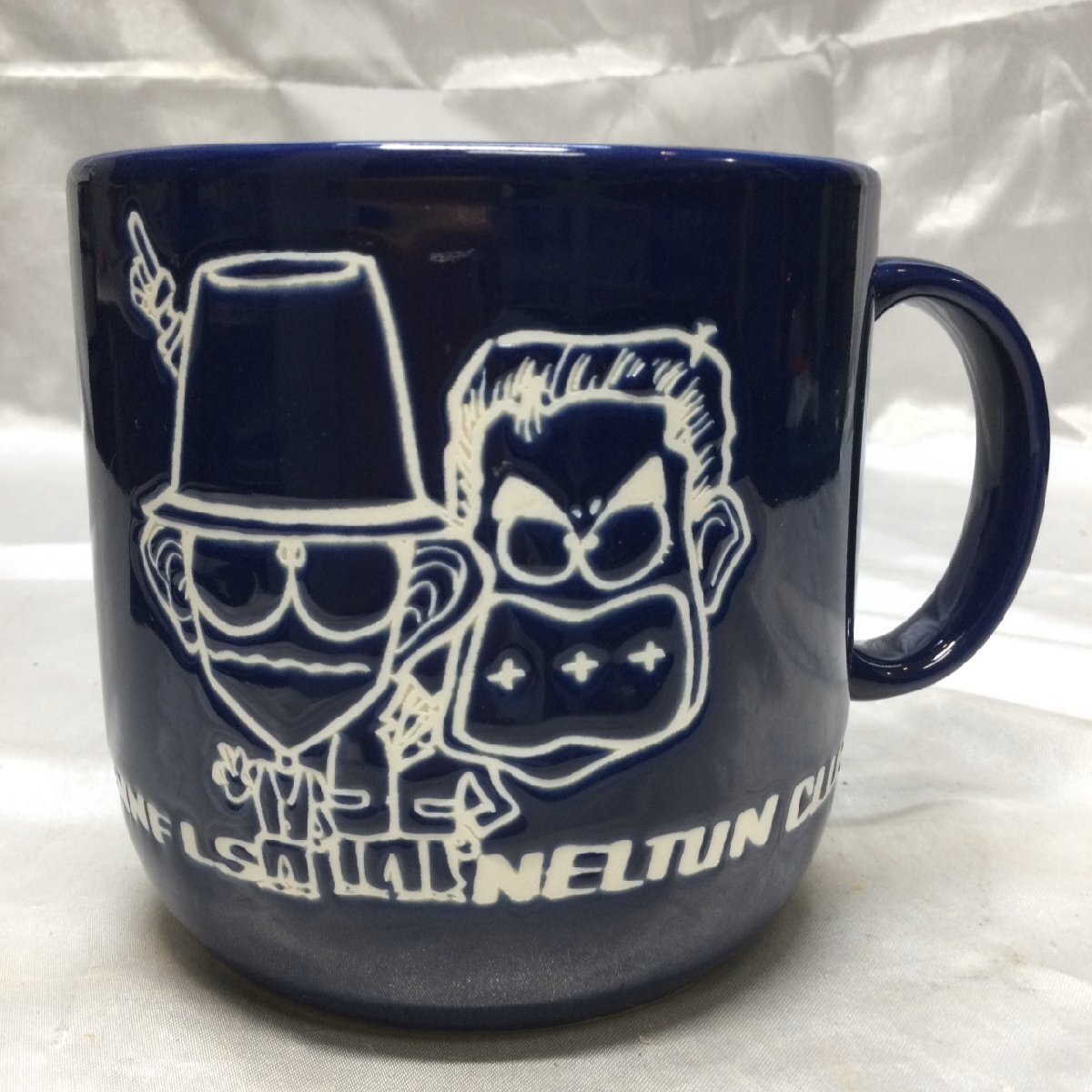 【長期保管/現状品/TO】とんねるず 大きい マグカップ ねるとんクラブ 茶器 陶器 径約10cm レトロ MZ0809拍卖