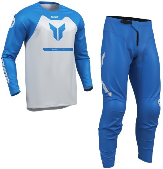 キッズ用 XL/28インチ MXウエア 上下セット THOR RIDE MENACE ブルー 正規品 26拍卖
