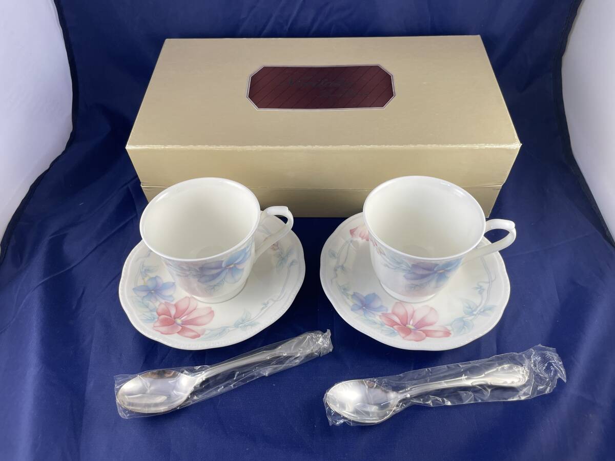 Noritake ノリタケ カップ&ソーサー 2客セット ティースプーン付 未使用品 拍卖