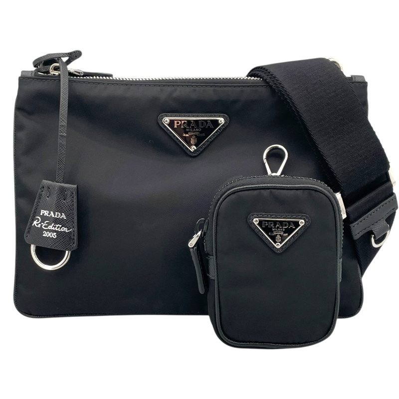 プラダ PRADA Re-Edition ショルダーバッグ ブラック ナイロン ショルダーバッグ ユニセックス 中古拍卖