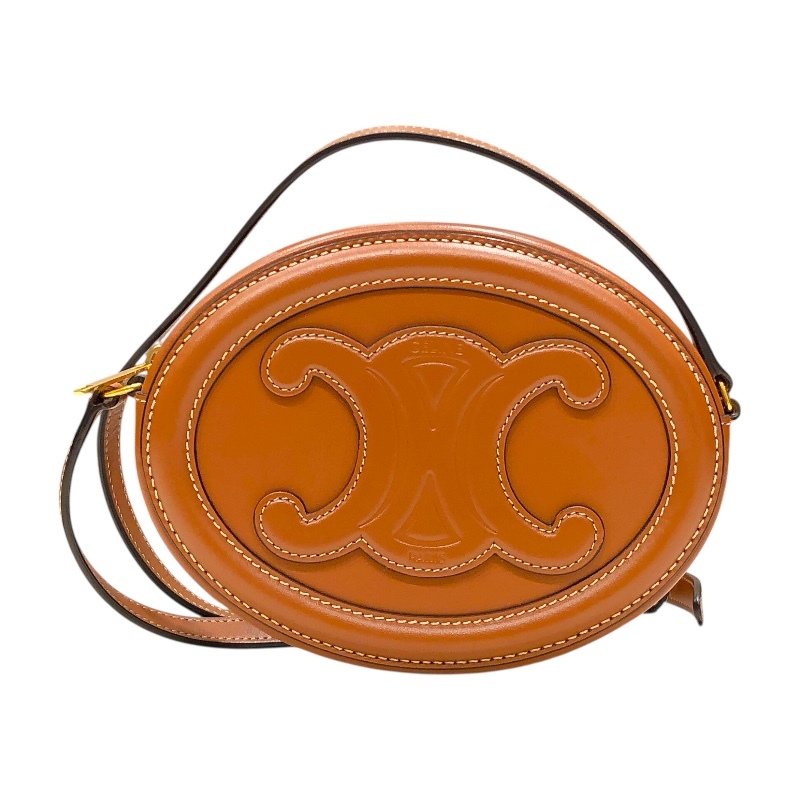 セリーヌ CELINE オーバルパース ショルダー 198602 タン カーフレザー ショルダーバッグ レディース 中古拍卖