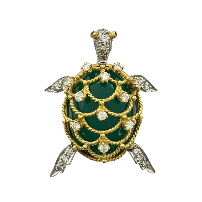 オスカーハイマンブローチ ゴールド/プラチナ 750/Pt950 マルチトルマリン ジュエリー 中古拍卖