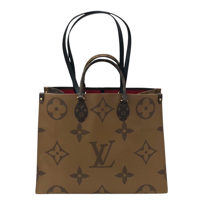 ルイ・ヴィトン LOUIS VUITTON オンザゴーGM M45320 ブラウン モノグラム ジャイアント・リバース トートバッグ レディース 中古拍卖
