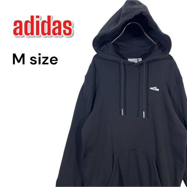 アディダス adidas パーカー スーパースター スニーカー柄刺繍 Mサイズ 黒 ブラック拍卖