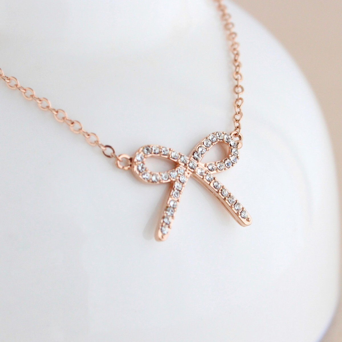 キラキラリボン・ アンクレット・ k18ピンクゴールド色拍卖