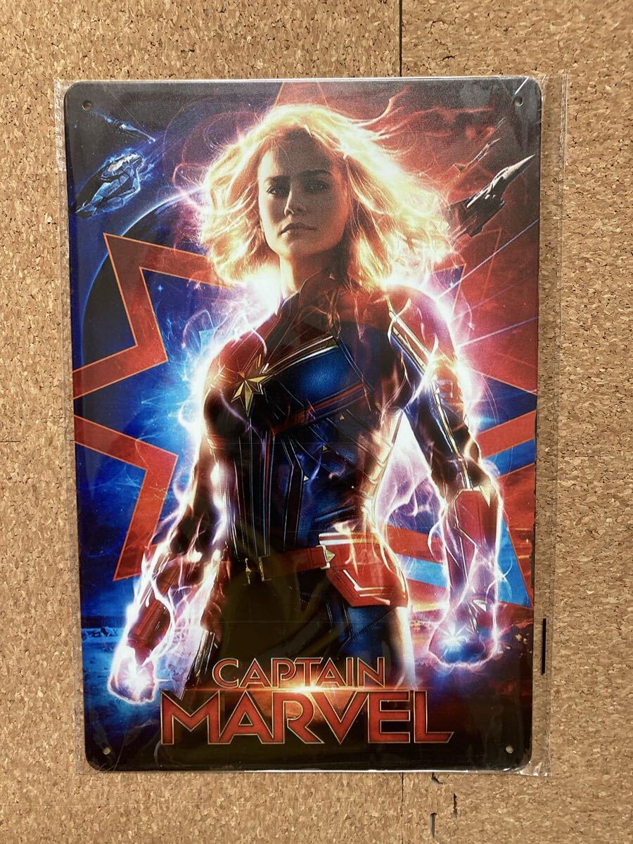 キャプテンマーベル ブリキ看板 メタルサインプレート アメリカン雑貨 ウォールデコ拍卖