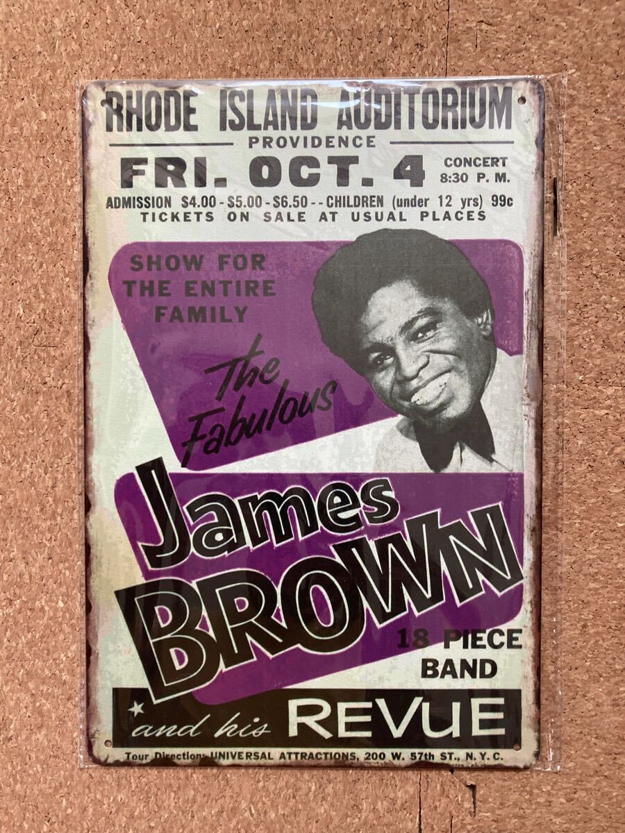 ジェームスブラウン ブリキ看板 メタルサインプレート アメリカン雑貨 ウォールデコ拍卖