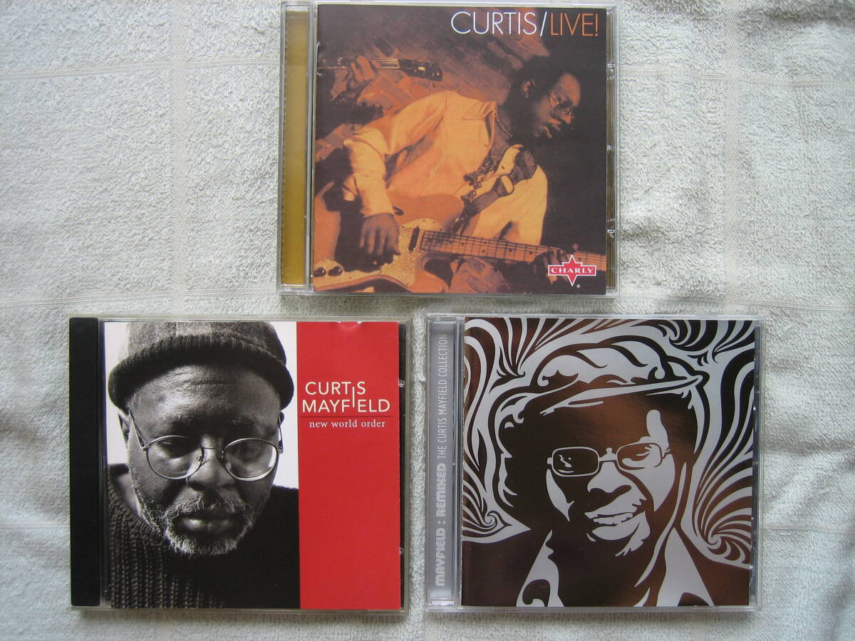 CD カーティスメイフィールド3枚まとめて LIVE!+NEW WORLD ORDER+REMIXコレクション 輸入盤・中古品 Curtis Mayfield拍卖