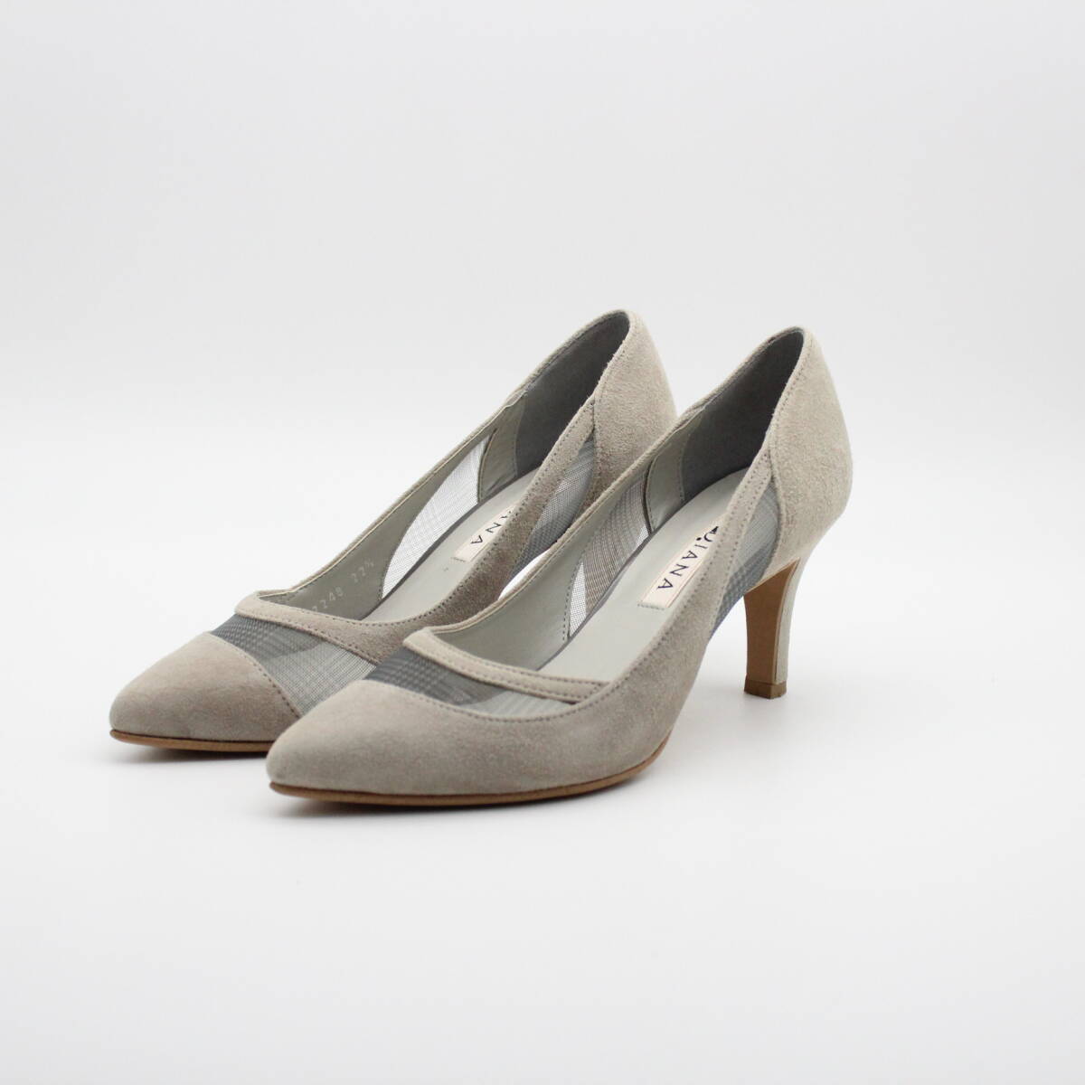 03■DIANA ダイアナ 本革シースルーカットパンプス(22.5cm)美品拍卖