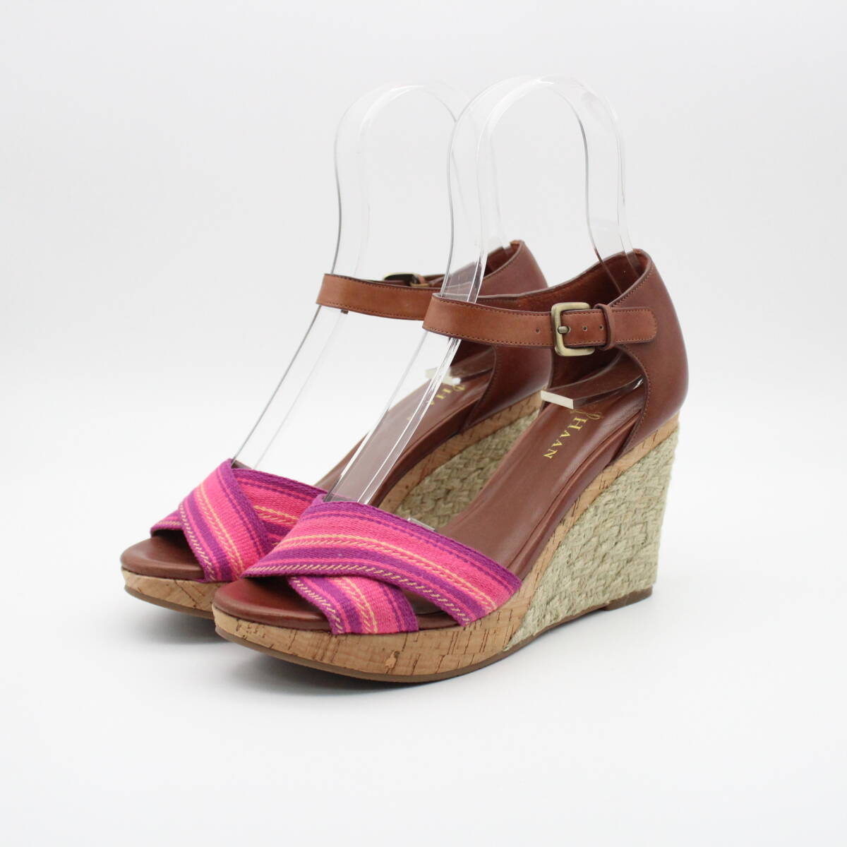 74■コールハーン ナイキエア 本革ウエッジサンダル(23.5cm)美品拍卖