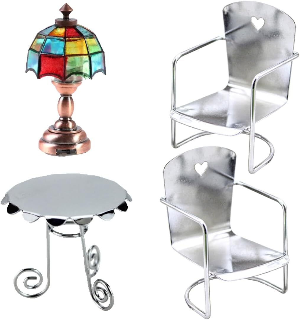 SALUDABLE ミニチュア 家具 椅子 テーブル ランプ 小物 ドールハウス 1/12 セット 拍卖