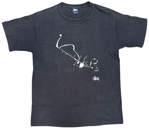 ステューシー × ダブルタップス L Tシャツ ブラック Stussy WTAPS DRIP TECHNIQUE Tee 黒 ロゴ ビンテージ オールド T SHIRT 半袖 中古拍卖