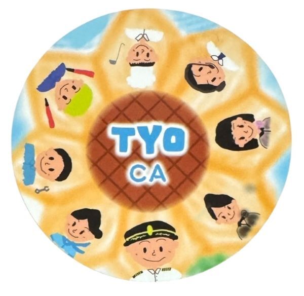 訳有 全日空 東京 イラスト ステッカー ANA TYO CA STICKER 飛行機 航空機 空港 客室乗務員 パイロット クルー シール デコ コレクション拍卖