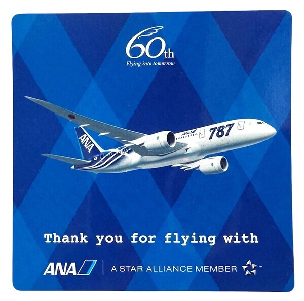 訳有 全日空 60周年 記念 ステッカー ANA 60th ANNIVERSARY STICKER 航空機 ボーイング BOEING 787 ジェット 旅行 シール コレクション拍卖