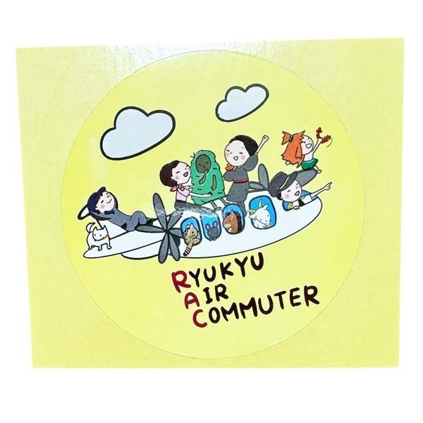 琉球エアーコミューター イラスト ステッカー RAC RYUKYU AIR COMMUTER STICKER JAL 航空機 飛行機 沖縄 旅行 シール デコ コレクション拍卖