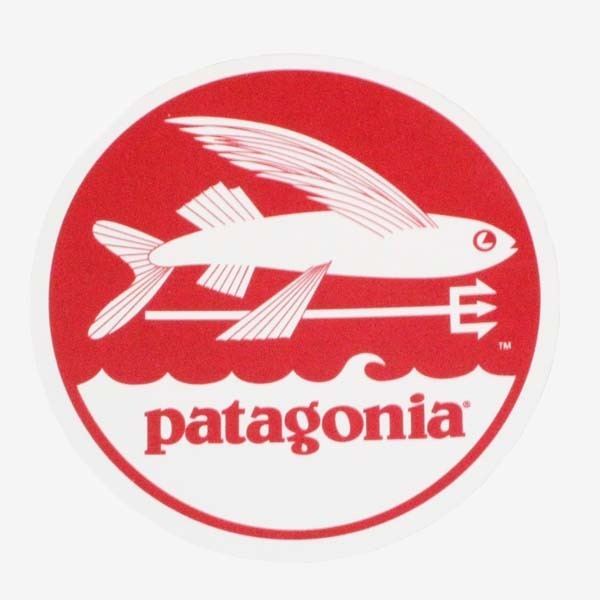 パタゴニア トライデント フィッシュ ステッカー 丸 枠 PATAGONIA TRIDENT FISH STICKER フライング 飛魚 円 波 魚 シール サーフ 新品拍卖