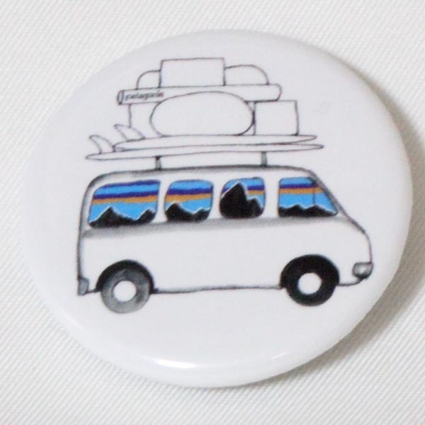 希少 パタゴニア フィッツロイ サーフバン バッジ PATAGONIA FITZROY SURF VAN 缶バッジ 車 コレクション カスタム デコ キャンプ 非売品拍卖