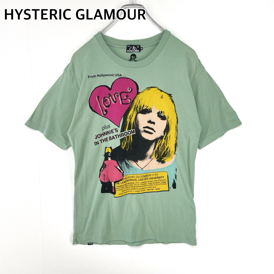 ヒステリックグラマー コートニーラヴ ガール 半袖Tシャツ XS ミントグリーン HYSTERIC GLAMOUR拍卖